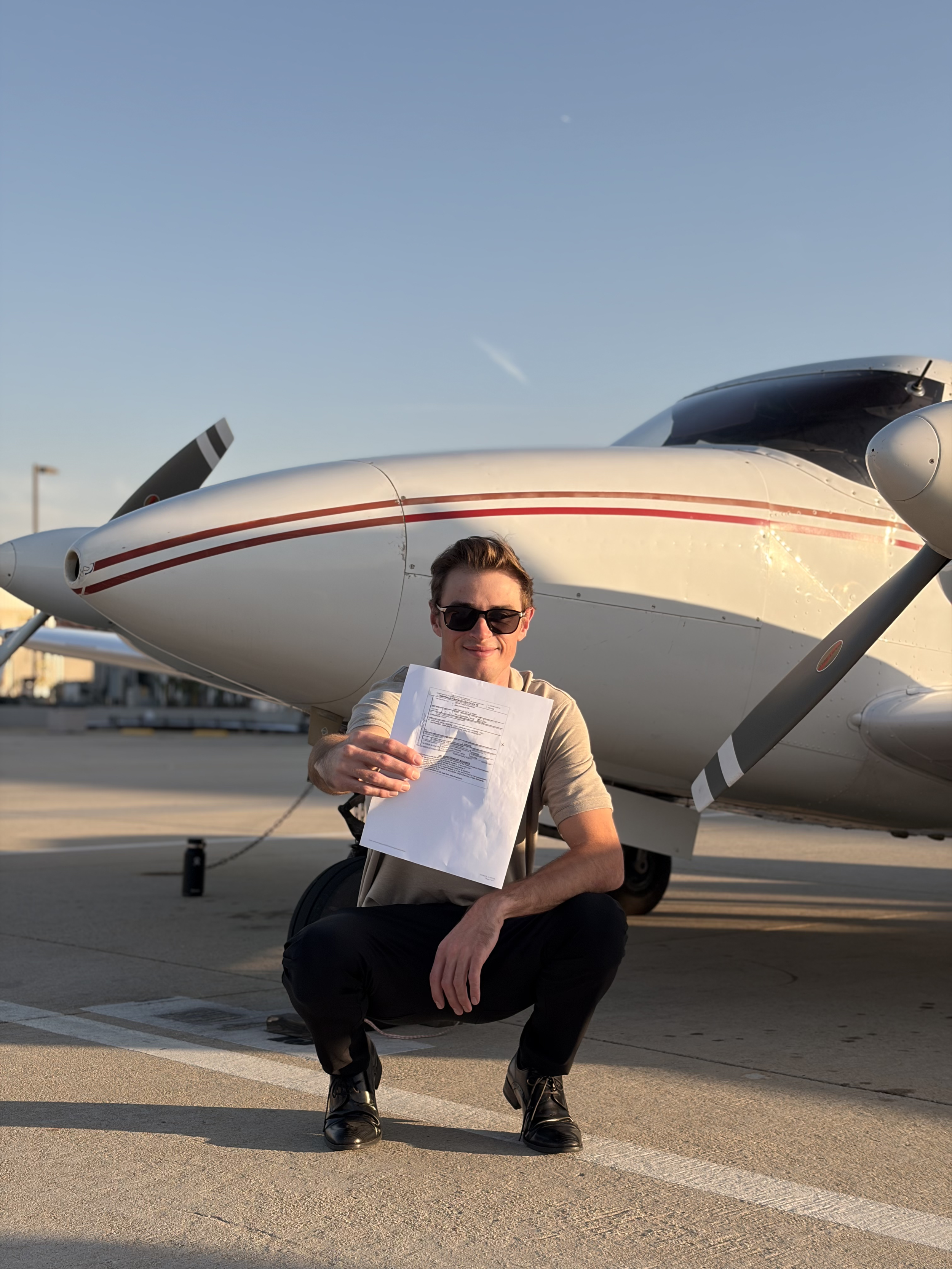ActivePILOT student celebrating a multi-engine rating checkride pass