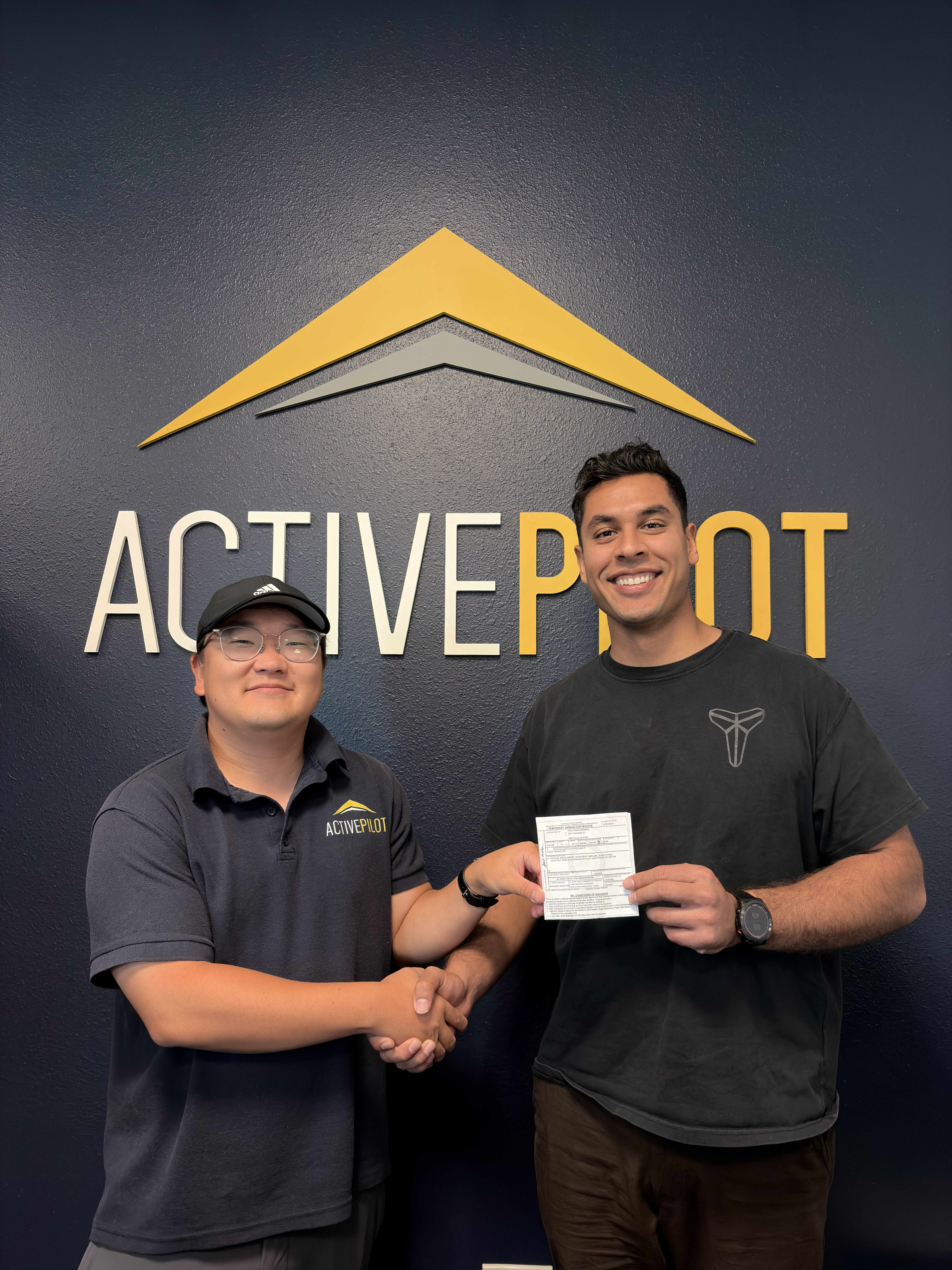 Fisal Mehrzai celebrating his CFII checkride pass at ActivePILOT