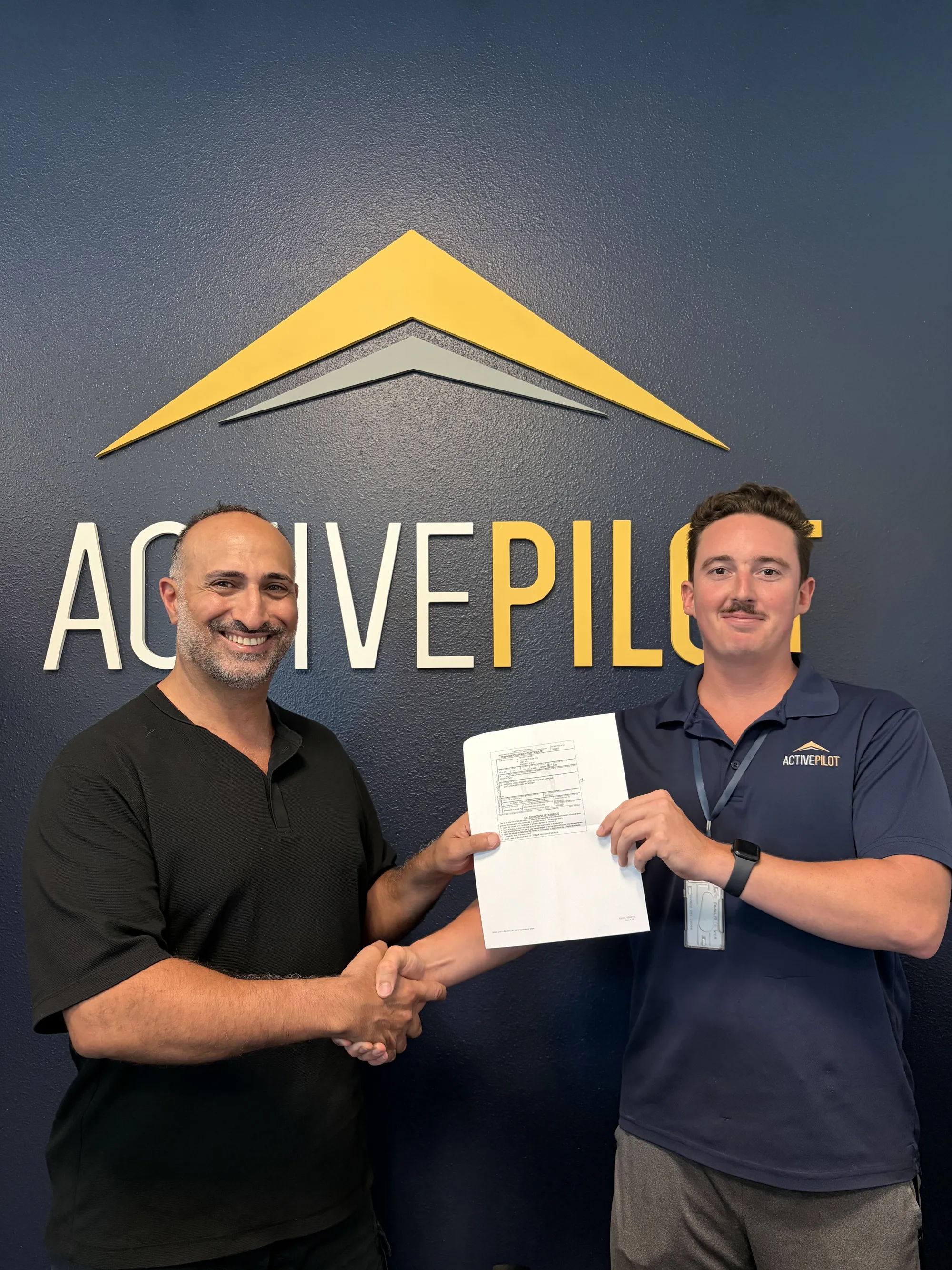 Benny Cohen celebrating his instrument rating checkride pass at ActivePILOT